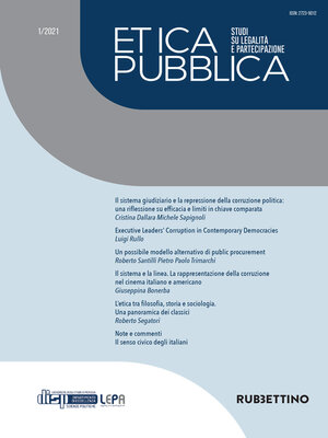 cover image of Etica Pubblica 1/2021 &#8211; Studi su legalità e partecipazione